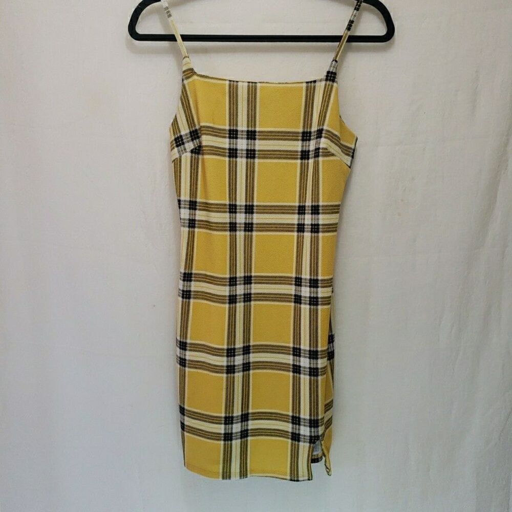 Yellow Plaid Dress Women’s Size L (11-13) NOBO No Boundaries Clueless inspired